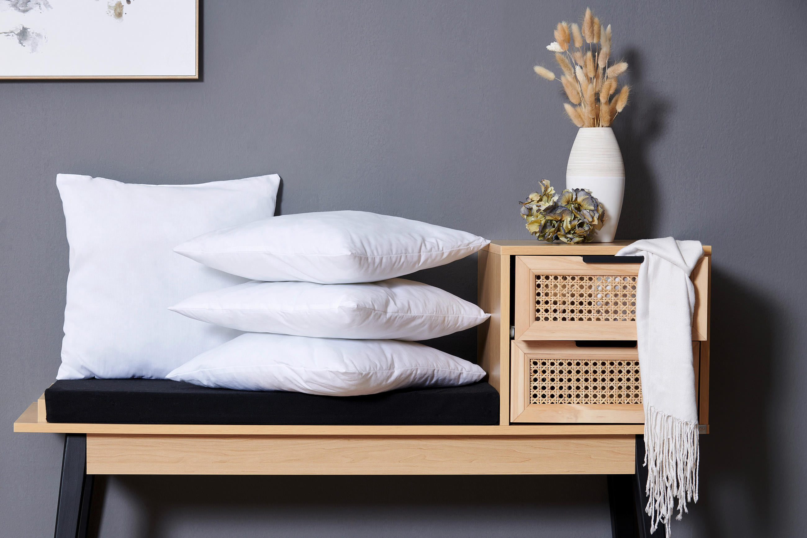 VÝPLŇOVÝ VANKÚŠ 40/40 cm - biela, Basics, textil (40/40cm) - Boxxx