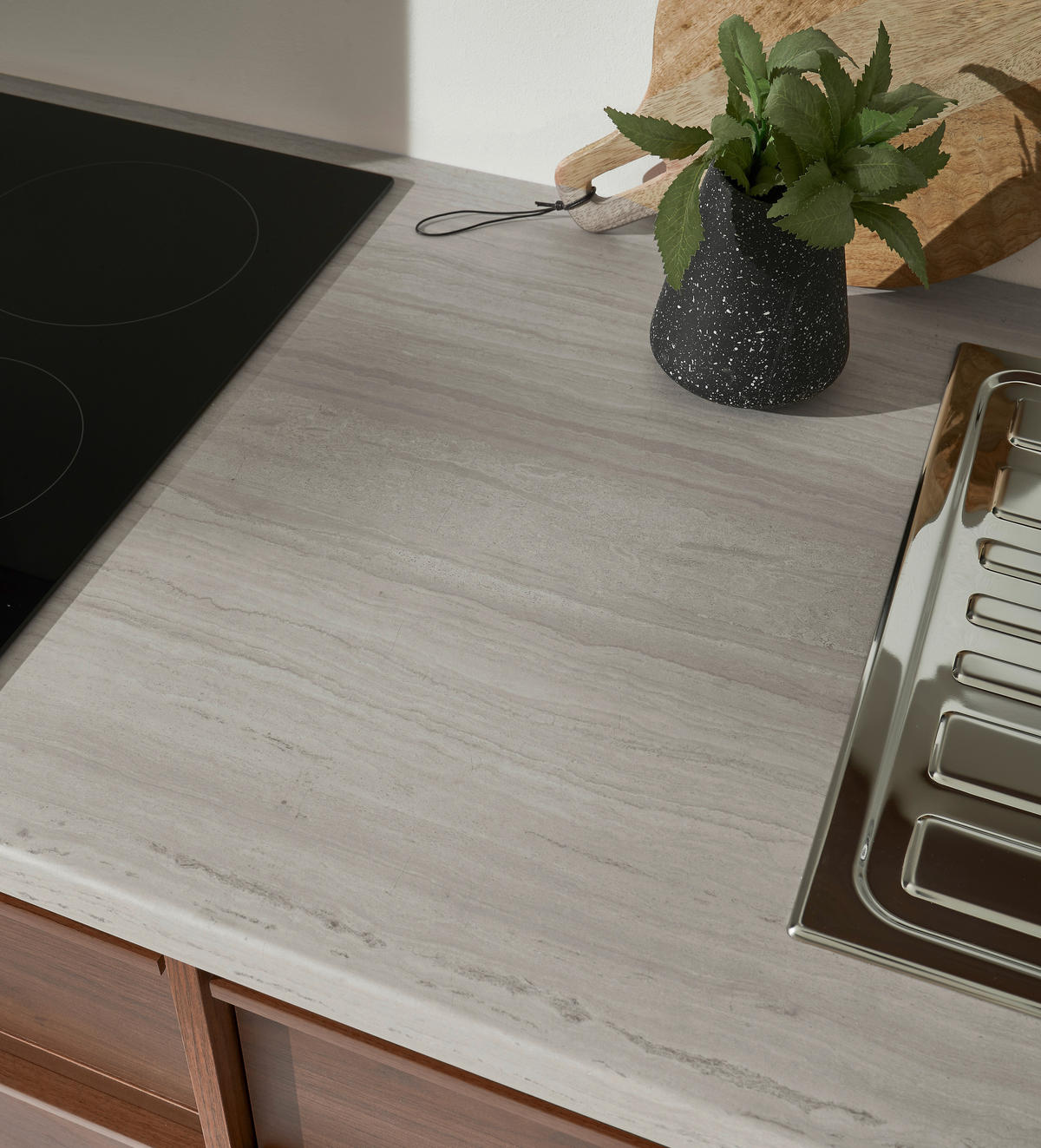 KÜCHENLEERBLOCK 264 cm   in Nussbaumfarben  - Beige/Nussbaumfarben, Trend, Holzwerkstoff/Kunststoff (264cm) - MID.YOU