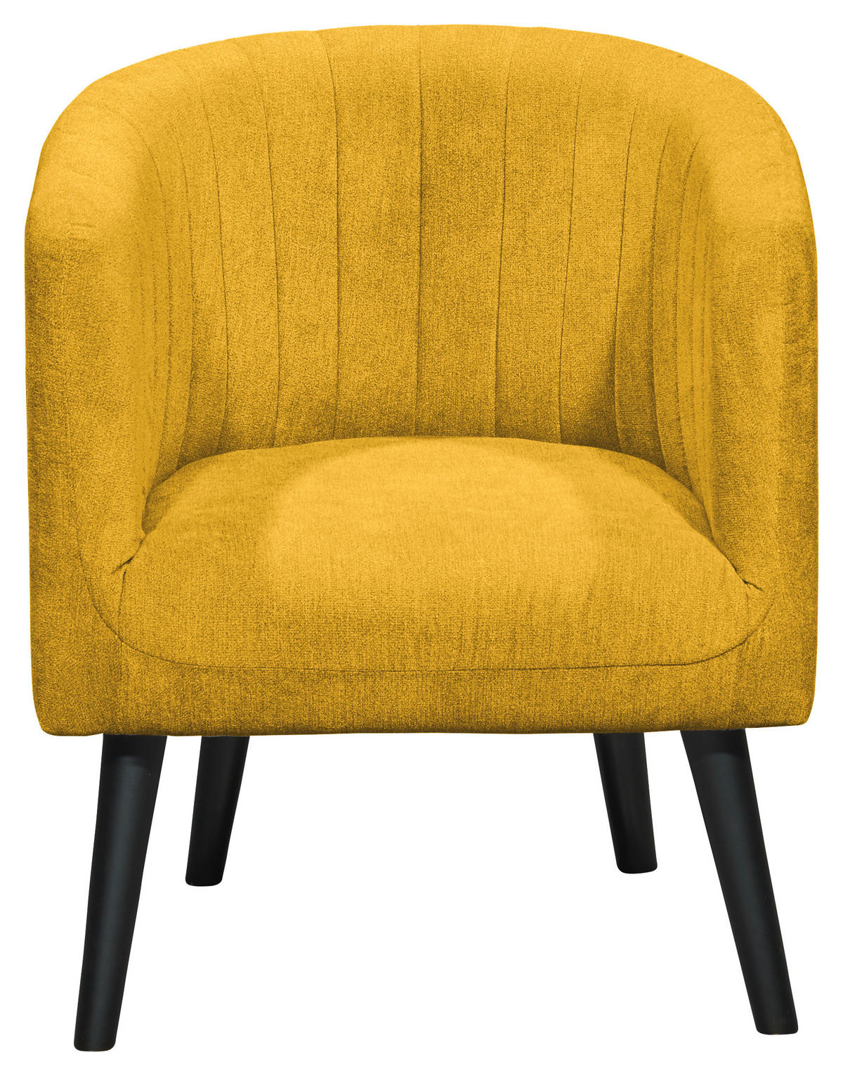 COCKTAILSESSEL Mikrovelours Gelb  - Gelb/Schwarz, Basics, Holz/Textil (61/82/58cm) - Livetastic