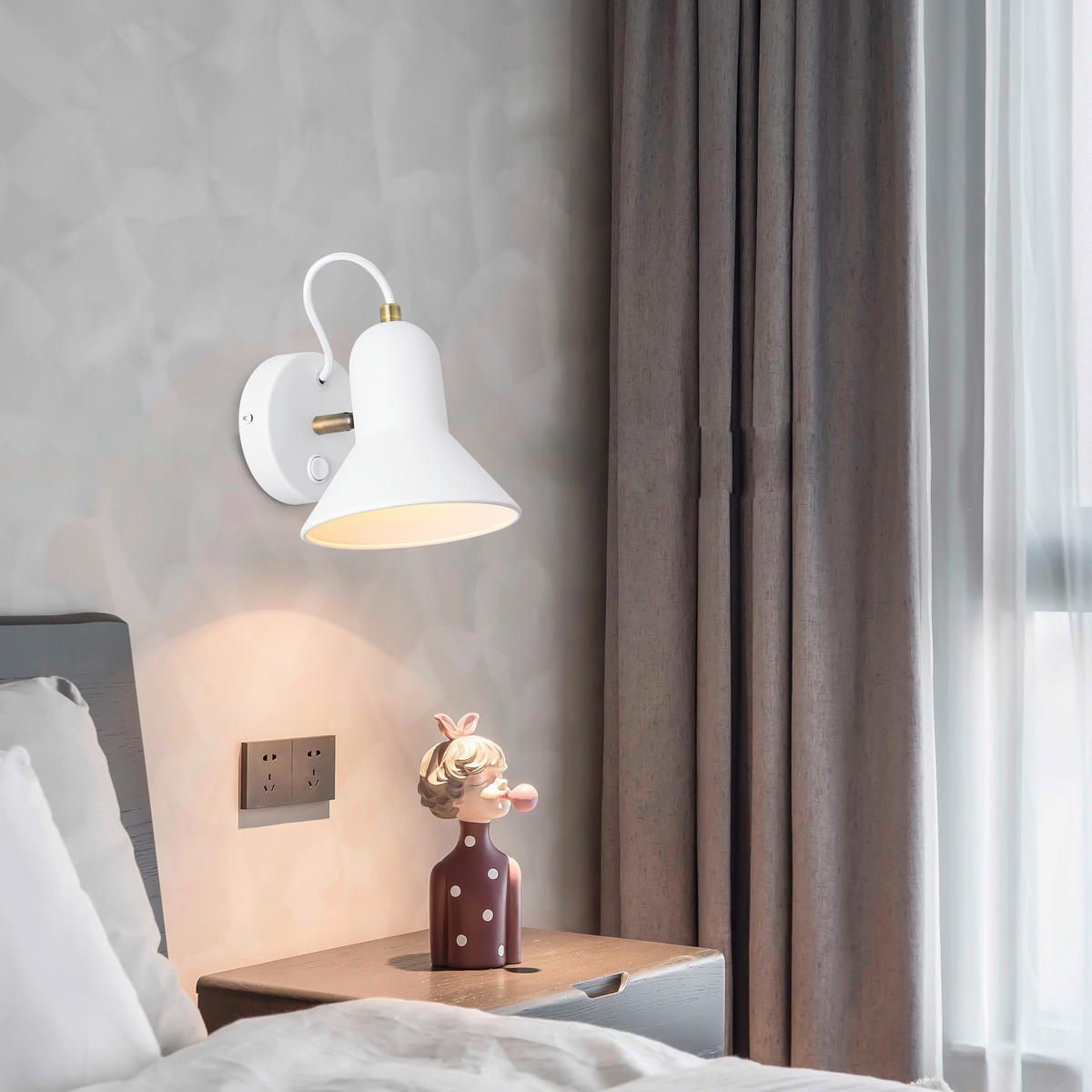 VÄGGLAMPA Astama   - vit, Basics, metall (16.6/13.6/16.8cm)