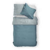 WENDEBETTWÄSCHE Makosatin 140/200 cm  - Blau/Hellblau, KONVENTIONELL, Textil (140/200cm)