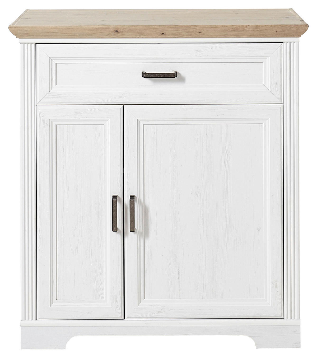 SCHUHSCHRANK Eichefarben, Pinienfarben  - Eichefarben/Grau, ROMANTIK / LANDHAUS, Holzwerkstoff/Metall (93/102/41cm) - Landscape