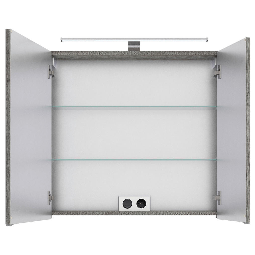 Thumbnail - Pelipal Spiegelschrank 6005, Graphit, Metall, 2 Fächer, 75x70.3x17 cm, Made in Germany, Typenauswahl, individuell planba...