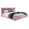 POLSTERBETT 180/200 cm  in Altrosa  - Schwarz/Altrosa, Design, Kunststoff/Textil (180/200cm) - Lomoco