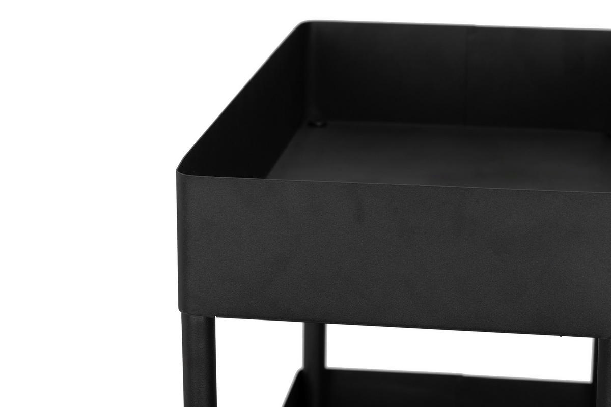 SERVIERWAGEN Schwarz  - Schwarz, MODERN, Metall (40/90/22cm) - PBJ