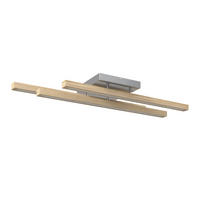 LED-DECKENLEUCHTE 100/25/12,5 cm   - Eichefarben, LIFESTYLE, Holz/Kunststoff (100/25/12,5cm) - Novel