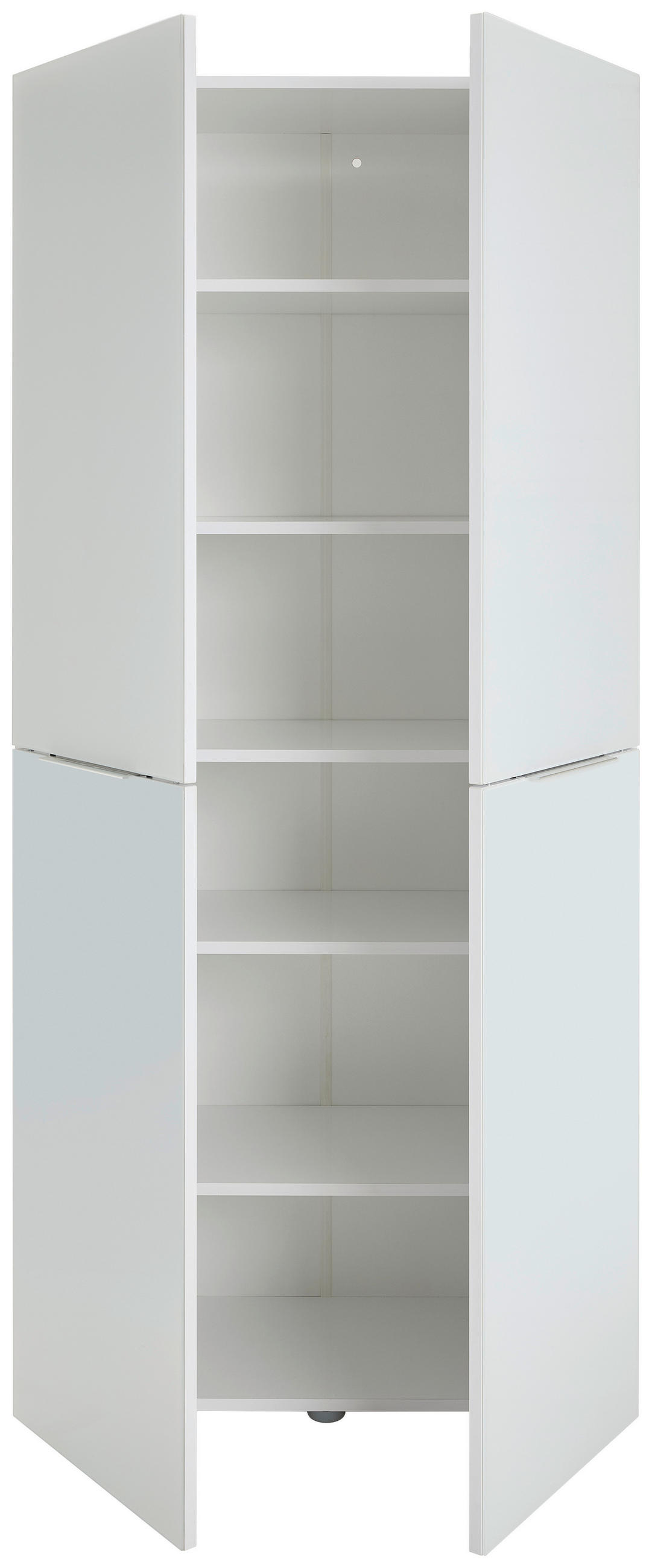 MEHRZWECKSCHRANK 91/196/40,5 cm  in Weiß  - Weiß Hochglanz/Alufarben, Design, Glas/Holzwerkstoff (91/196/40,5cm) - Voleo