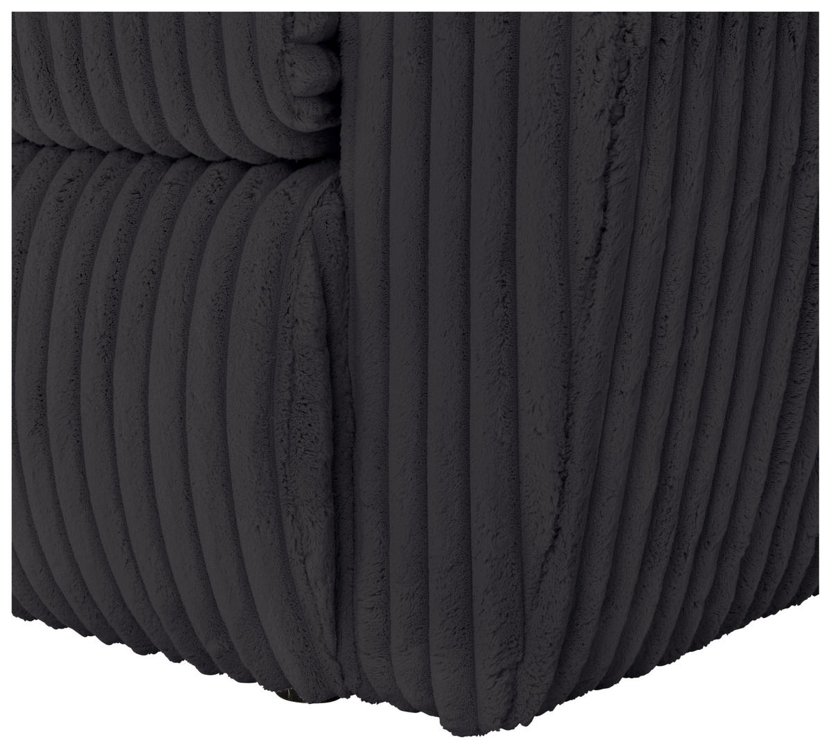SCHLAFSOFA  mit Stoffauswahl, Liegefunktion, Schlafen auf Sitzhöhe, Rücken echt Cord, Plüsch Schwarz  - Schwarz, MODERN, Kunststoff/Textil (240/90/120cm) - Carryhome