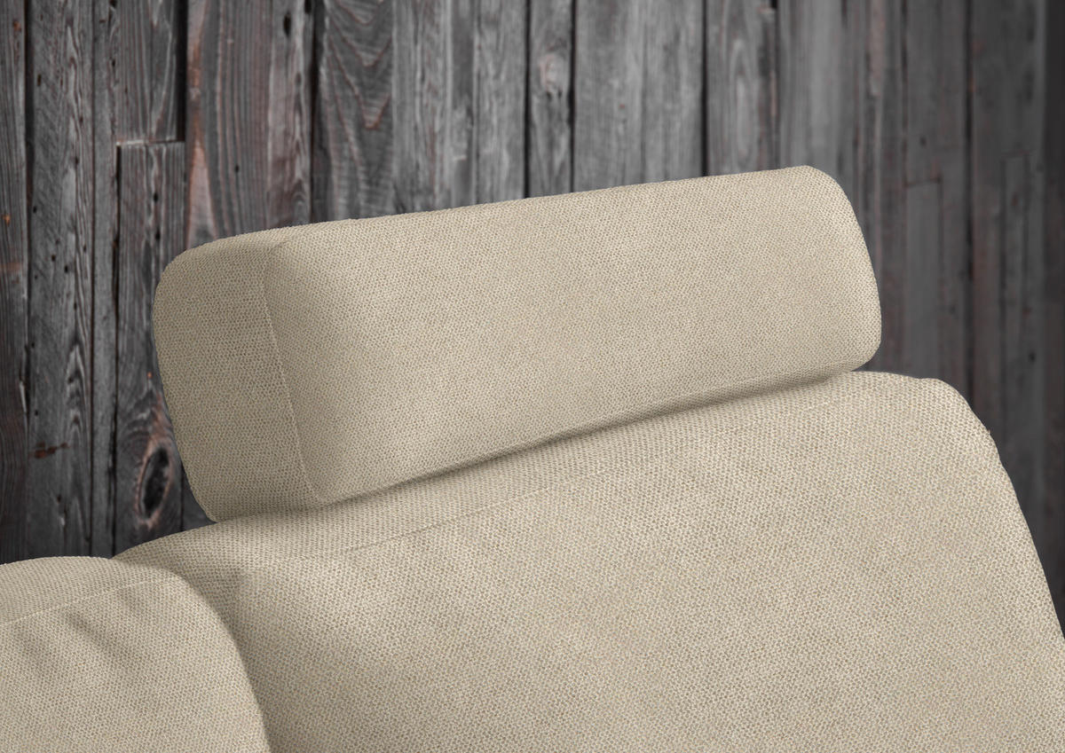 3-SITZER-SOFA in Flachgewebe Beige  - Beige/Schwarz, Design, Textil/Metall (226/89/97cm) - Pure Home Lifestyle
