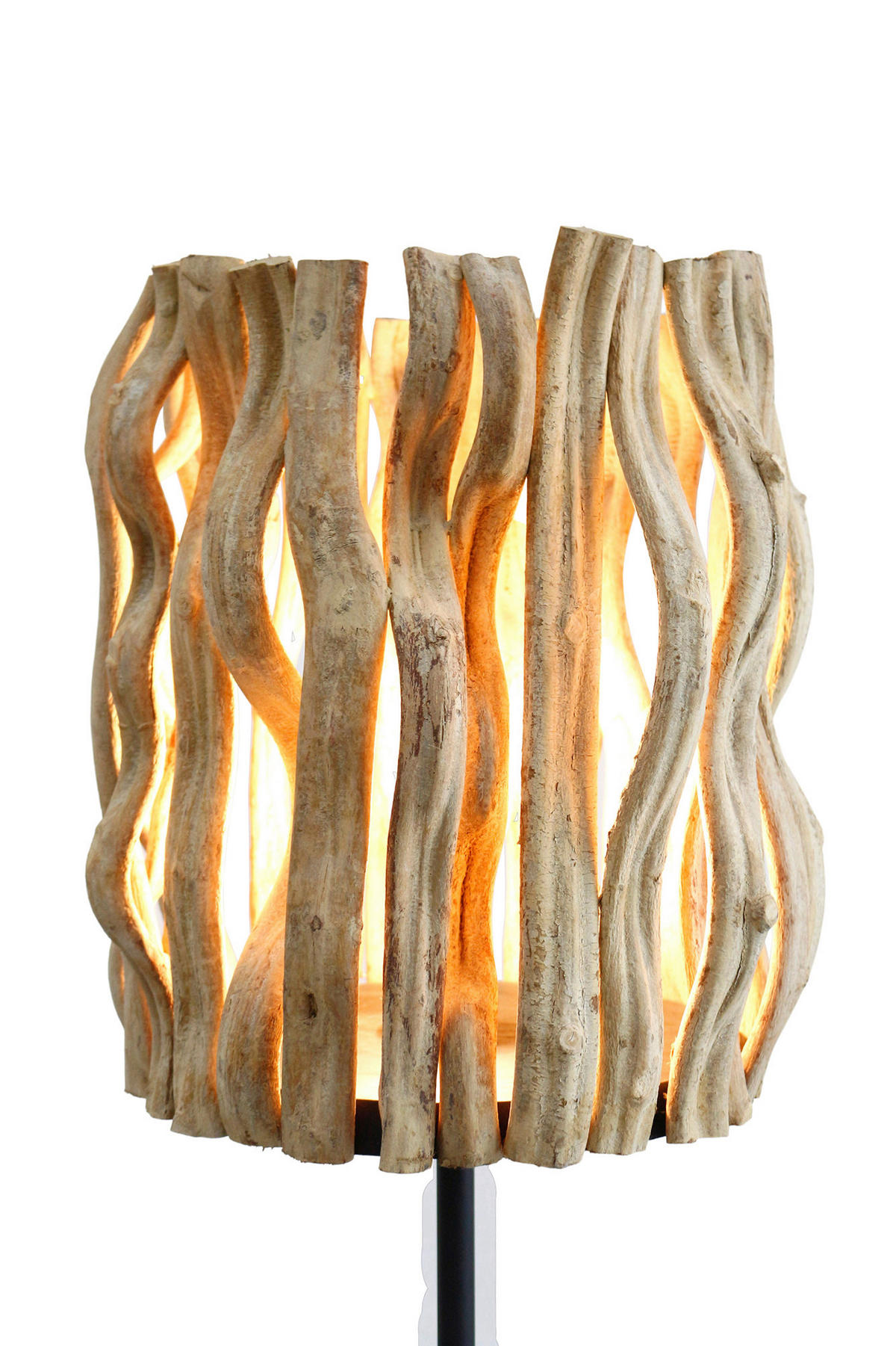 STEHLEUCHTE  33/140/33 cm   - Schwarz/Naturfarben, Design, Holz/Metall (33/140/33cm) - P & B