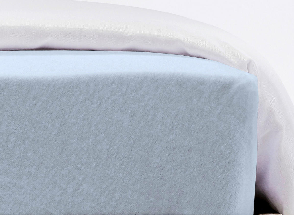 SPANNBETTTUCH Flausch Jersey Jersey  - Blau, Basics, Textil (180/200cm) - Fleuresse