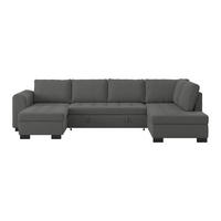 WOHNLANDSCHAFT Anthrazit Mikrofaser  - Anthrazit/Schwarz, MODERN, Kunststoff/Textil (155/305/178cm) - P & B