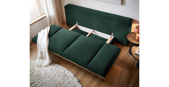 SCHLAFSOFA in Chenille Grün  - Schwarz/Grün, MODERN, Holz/Textil (212/89/102cm) - Dieter Knoll