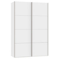SCHWEBETÜRENSCHRANK 152/236/65 cm 2-türig Weiß  - Edelstahlfarben/Weiß, Design, Holzwerkstoff (152/236/65cm) - Boxxx