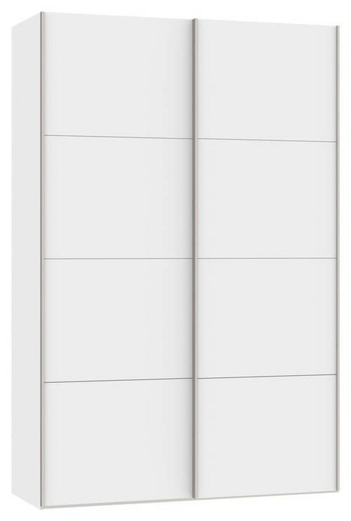 SCHWEBETÜRENSCHRANK 152/236/65 cm 2-türig Weiß  - Edelstahlfarben/Weiß, Design, Holzwerkstoff (152/236/65cm) - Boxxx