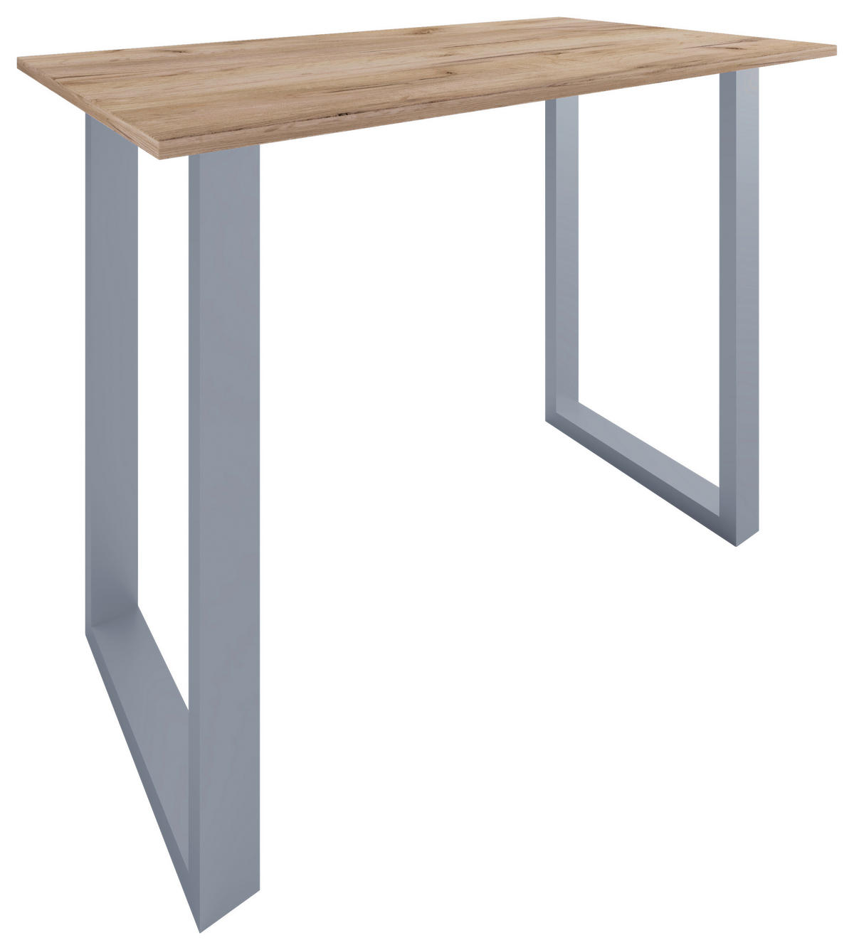 BARTISCH in Metall, Holzwerkstoff 140/80/102 cm   - Honigeiche/Silberfarben, Konventionell, Holzwerkstoff/Metall (140/80/102cm)