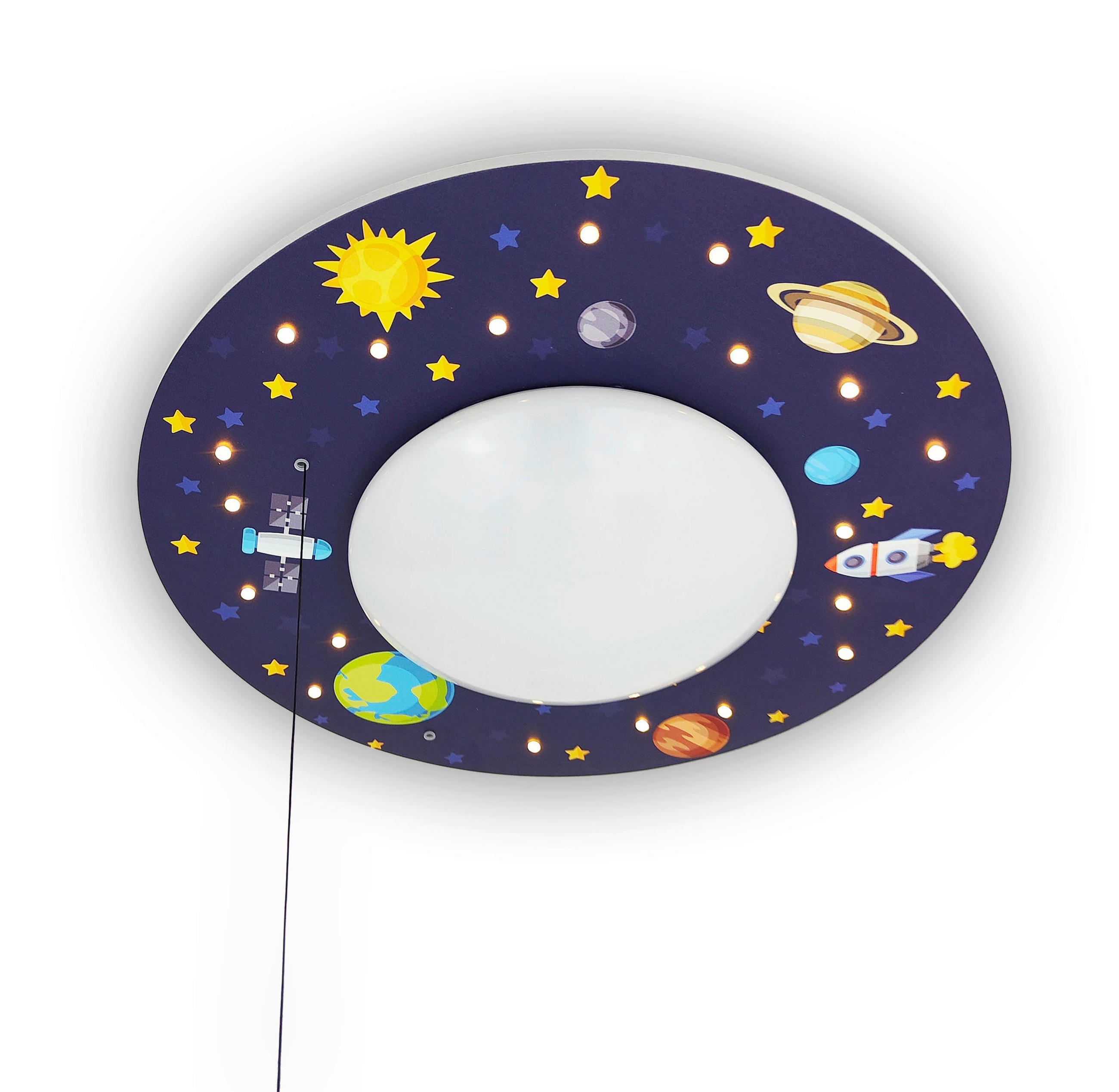 KINDERDECKENLEUCHTE 54/11 cm   - Multicolor/Weiß, Basics, Holzwerkstoff/Kunststoff (54/11cm)