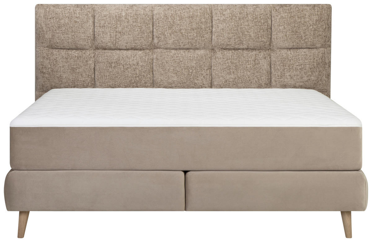 POSTEL BOXSPRING, 180/200 cm, světle růžová, béžová - barvy dubu/světle růžová, Konvenční, textil (180/200cm) - Carryhome