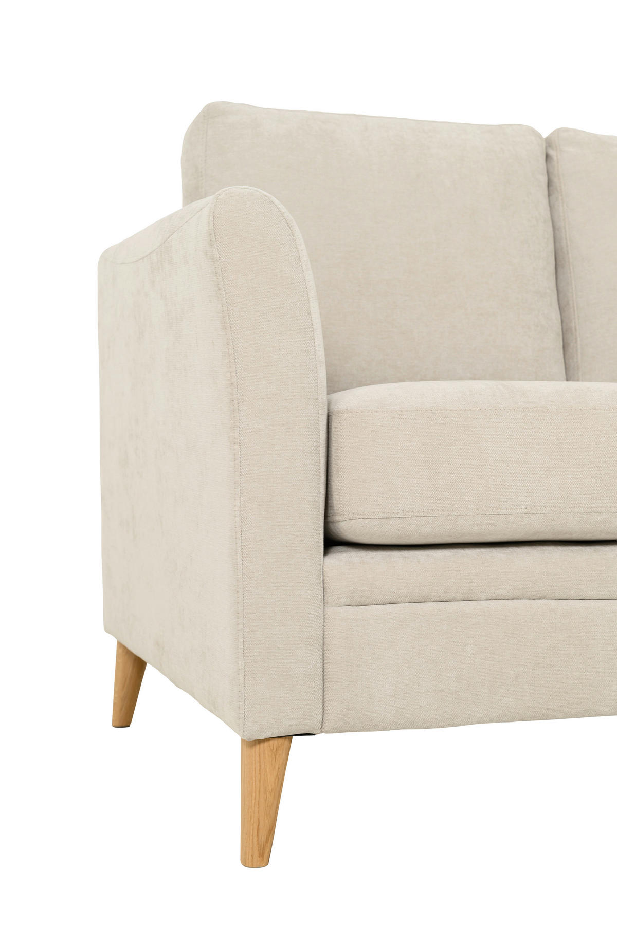 2-SITS SOFFA i beige  - beige/naturfärgad, Klassisk, metall/trä (138/90/87cm) - Best Price
