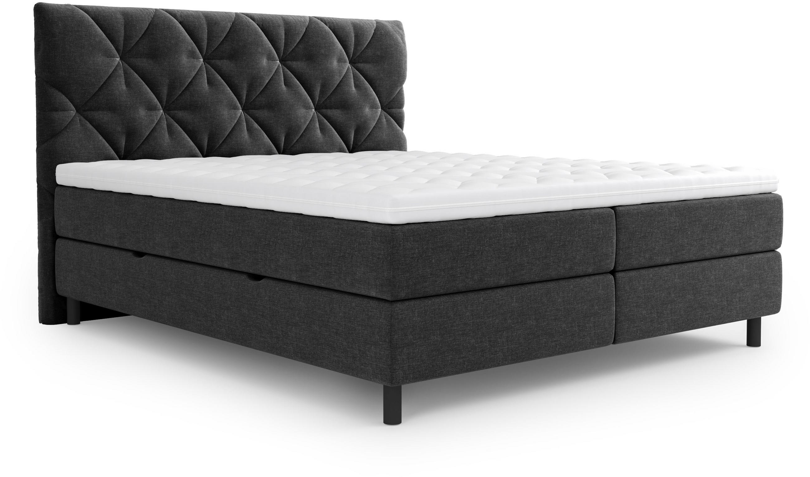 BOXBETT 180/200 cm  in Anthrazit  - Anthrazit/Schwarz, Design, Holz/Holzwerkstoff (180/200cm) - Esposa