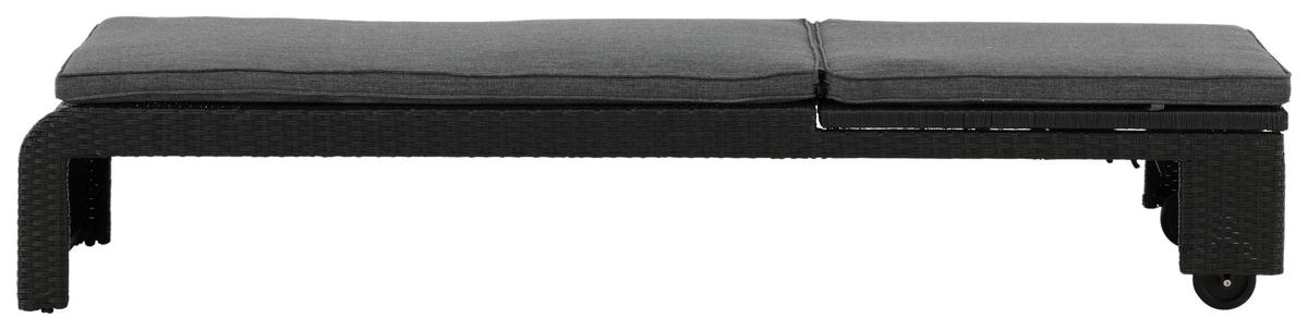 SONNENLIEGE 60/32/196 cm  - Schwarz, KONVENTIONELL, Kunststoff (60/32/196cm) - Gardenson