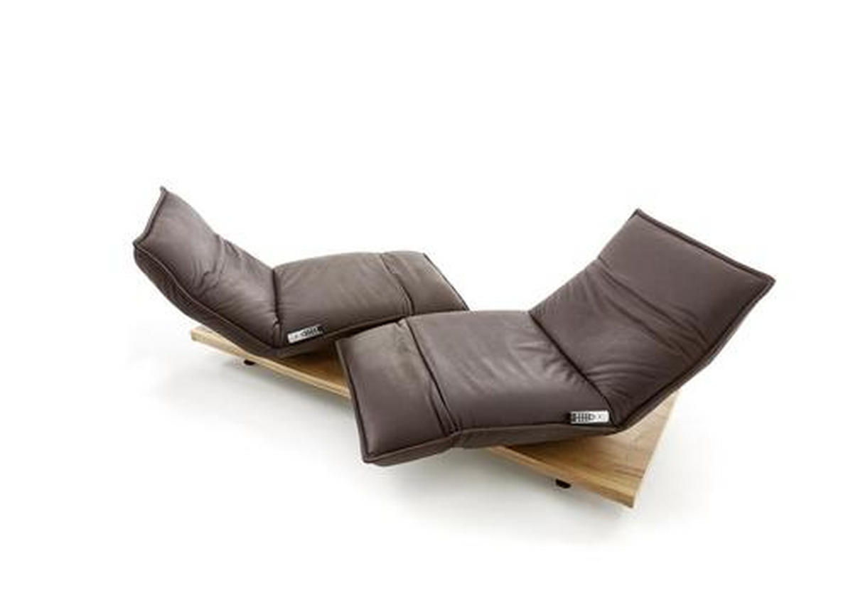 2-SITZER-SOFA in Echtleder Eichefarben, Dunkelbraun  - Eichefarben/Dunkelbraun, Natur, Leder/Holz (240/63/115cm) - Koinor