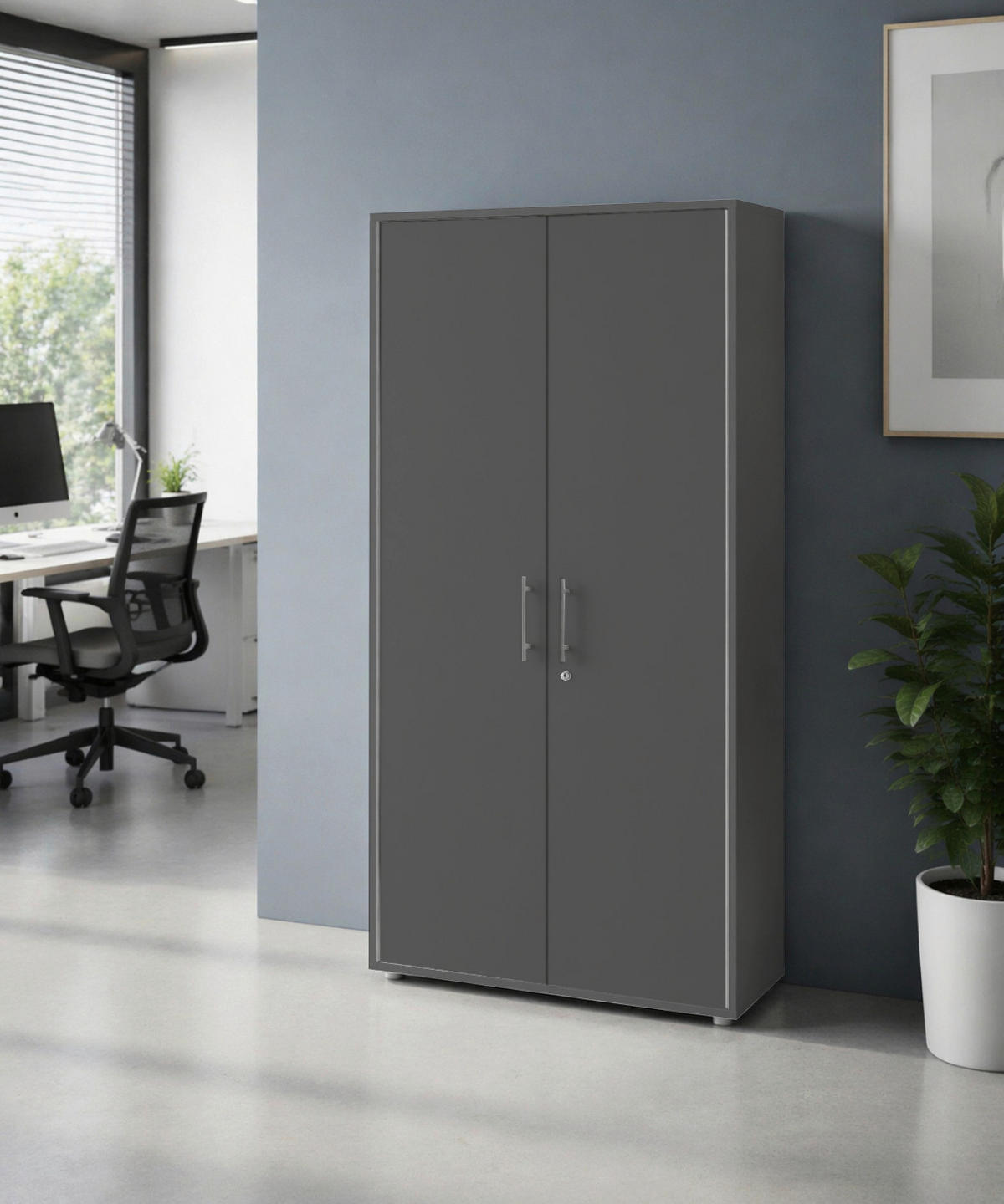 AKTENSCHRANK Anthrazit  - Anthrazit, MODERN, Holzwerkstoff (84,4/185,6/33cm) - MID.YOU