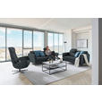 3-SITZER-SOFA in Leder Dunkelblau  - Schwarz/Dunkelblau, Design, Leder/Metall (190/84/99cm) - Dieter Knoll
