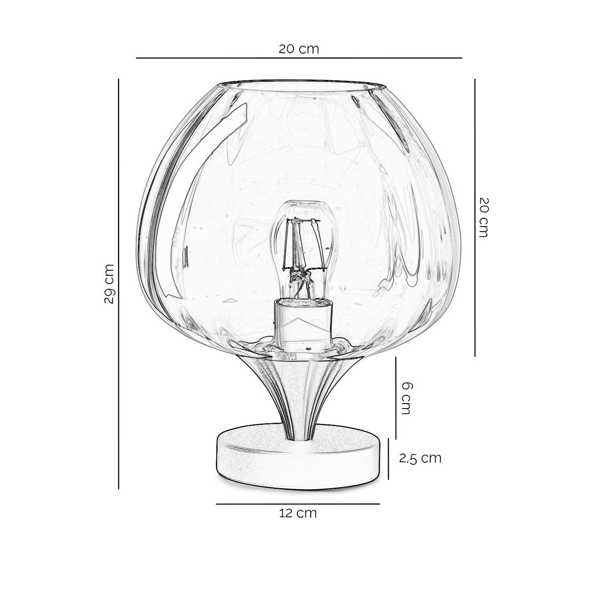 TISCHLEUCHTE 20/20/29 cm   - Cognac, KONVENTIONELL, Glas/Metall (20/20/29cm)