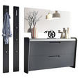 GARDEROBE 195/185/36 cm  - Anthrazit/Alufarben, Design, Holzwerkstoff/Metall (195/185/36cm) - Dieter Knoll