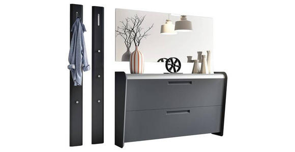 GARDEROBE 195/185/36 cm  - Anthrazit/Alufarben, Design, Holzwerkstoff/Metall (195/185/36cm) - Dieter Knoll