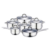 KOCHTOPFSET 12-teilig  - Edelstahlfarben/Transparent, MODERN, Glas/Metall