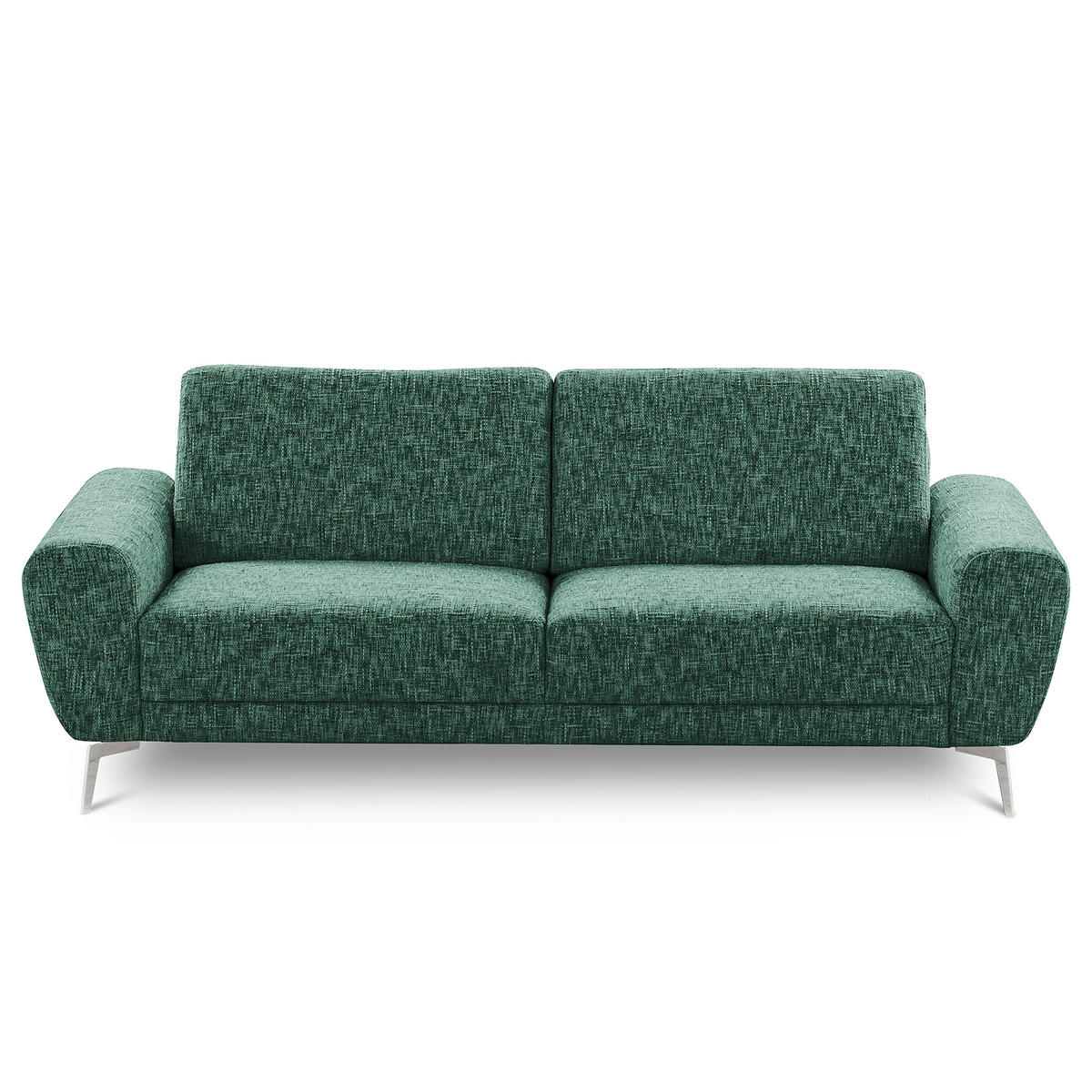3-SITZER-SOFA SPRING in Webstoff Grün Modern  - Chromfarben/Grün, Design, Textil/Metall (187/85/92cm) - Livetastic