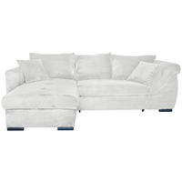 ECKSOFA Hellgrau Cord  - Hellgrau/Schwarz, KONVENTIONELL, Textil/Metall (168/258cm) - Carryhome