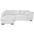 ECKSOFA  in Cord Hellgrau  - Hellgrau/Schwarz, KONVENTIONELL, Textil/Metall (168/258cm) - Carryhome