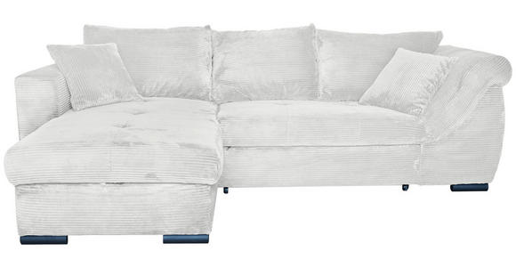 ECKSOFA  in Cord Hellgrau  - Hellgrau/Schwarz, KONVENTIONELL, Textil/Metall (168/258cm) - Carryhome