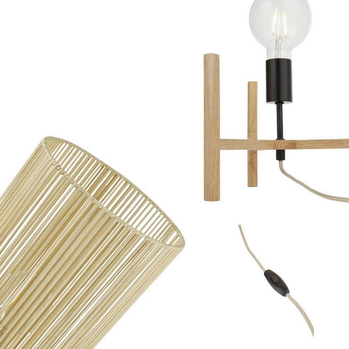 SVJETILJKA STOLNA Nine  - prirodne boje, Natur, drvo (27,5/27,5/50cm)