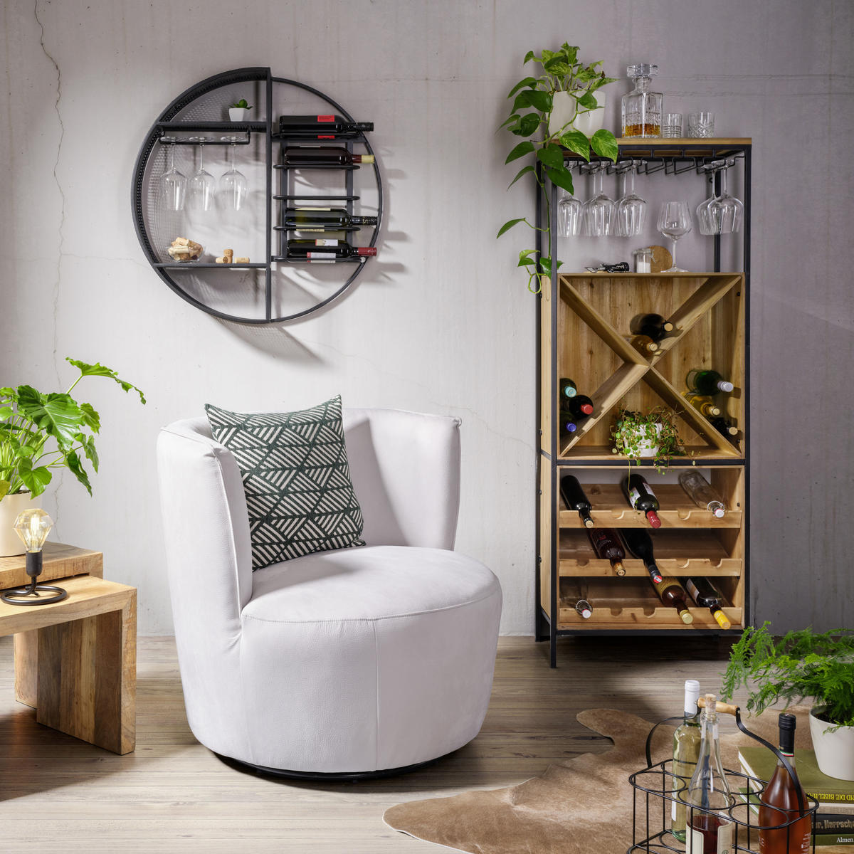 BARMODUL i trä, metall, trämaterial  60/30/160 cm  - ljusbrun/svart, Lifestyle, metall/trämaterial (60/30/160cm) - Ambia Home