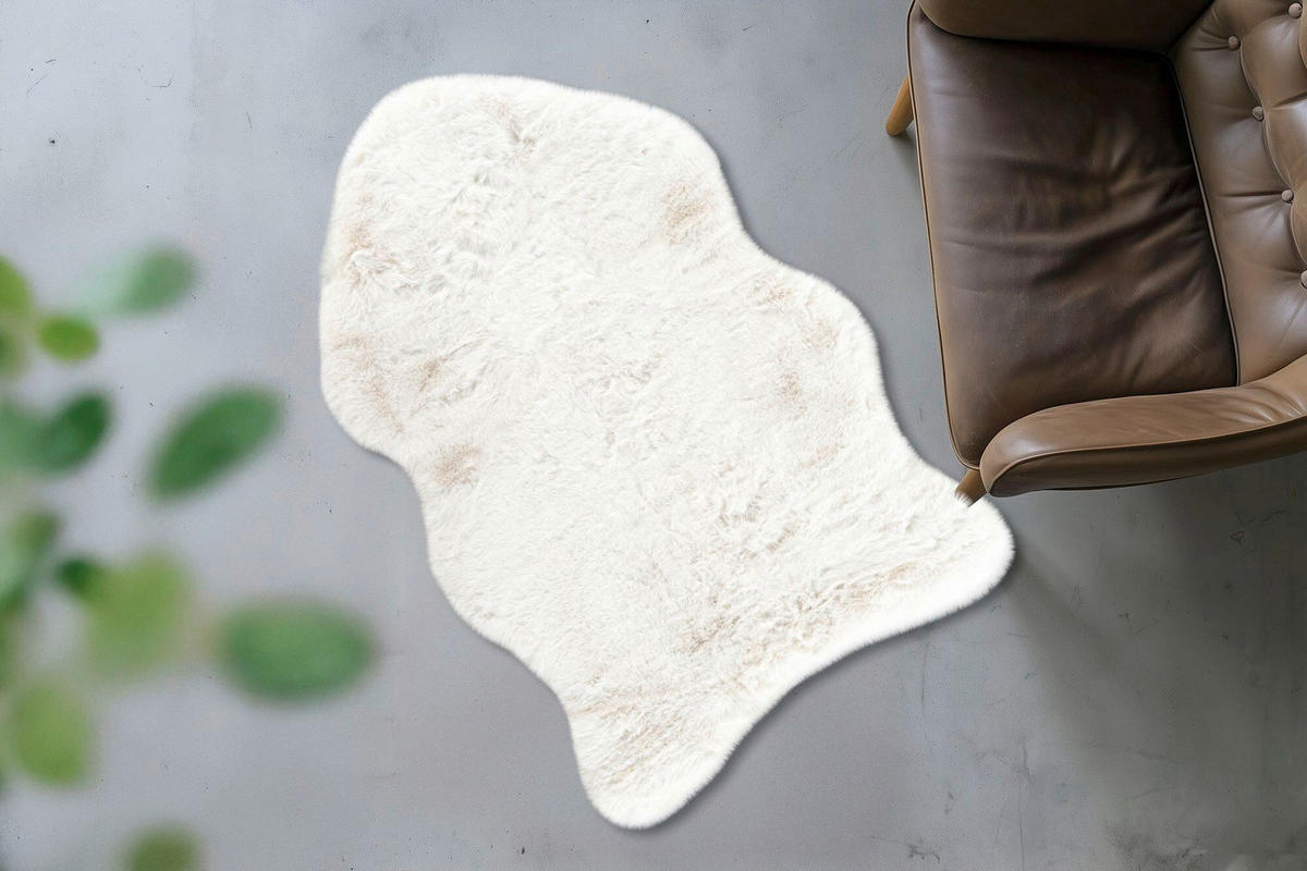 FELLTEPPICH 60/90 cm My Infinity Weiß  - Weiß, Design, Textil (60/90cm) - Obsession