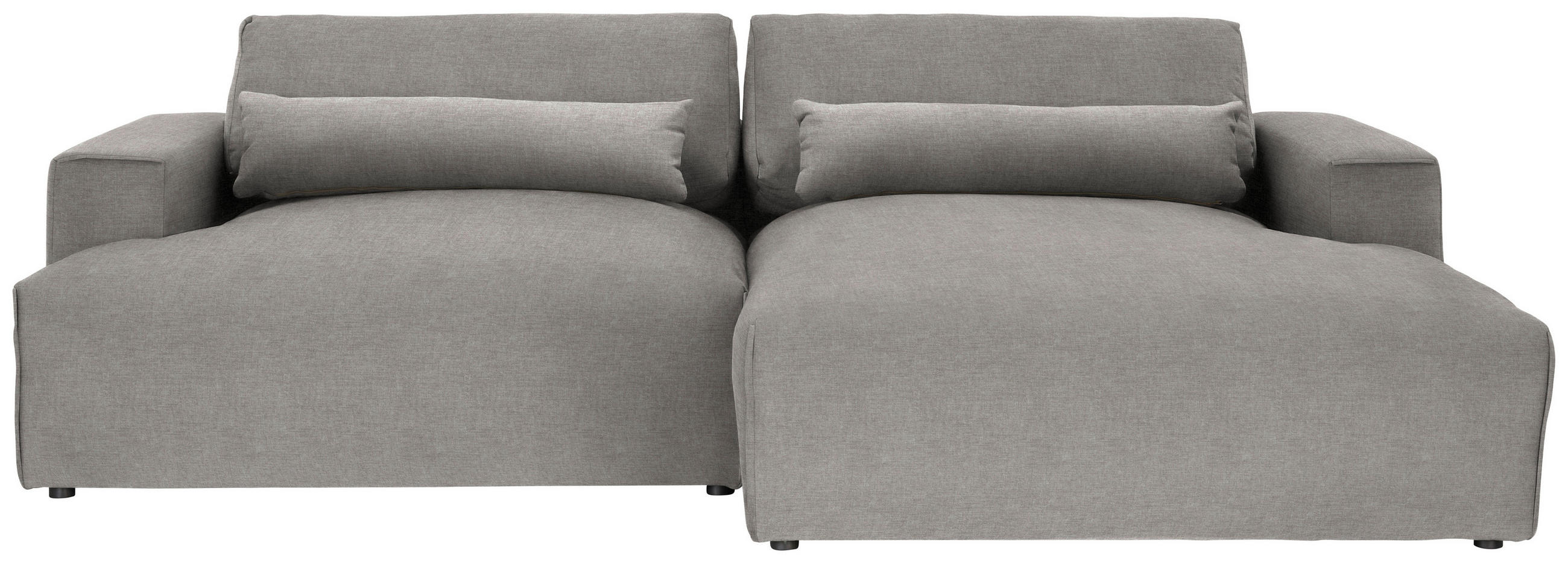 ECKSOFA Felicia in Struktur Graubraun  267/187 cm  - Graubraun/Schwarz, Design, Kunststoff/Textil (267/187cm) - Stylife