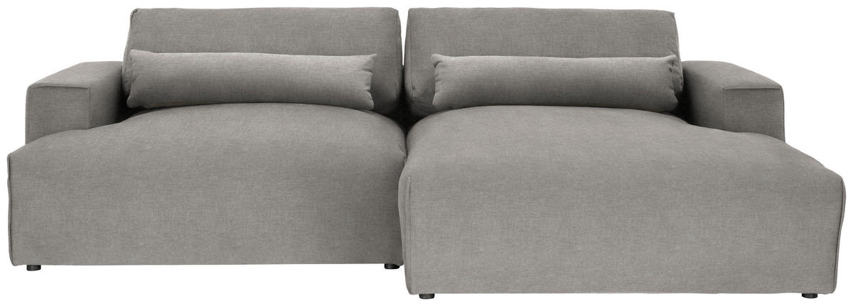 ECKSOFA Felicia in Struktur Graubraun  267/187 cm  - Graubraun/Schwarz, Design, Kunststoff/Textil (267/187cm) - Stylife