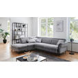 ECKSOFA Grau Struktur  - Schwarz/Grau, MODERN, Textil/Metall (235/275cm) - Cantus