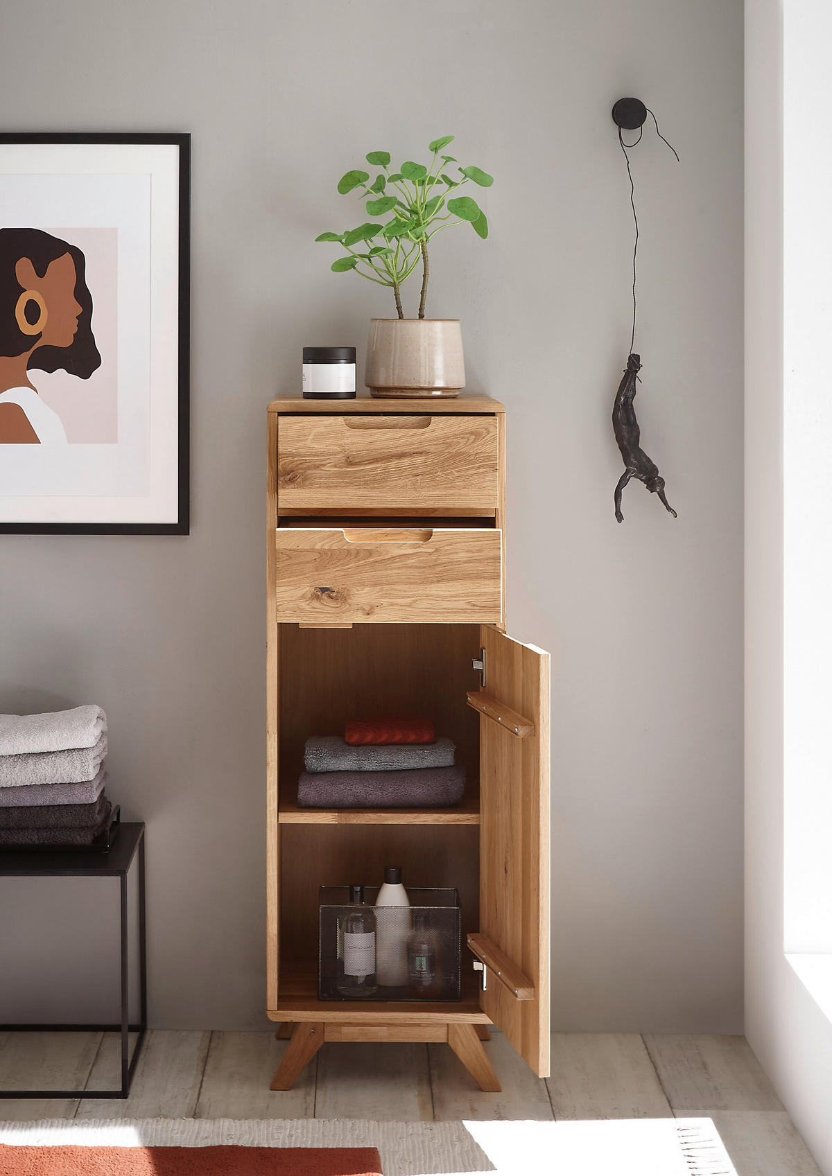 MIDISCHRANK 40/115/35 cm  - Wildeiche, Basics, Holz (40/115/35cm) - Linea Natura