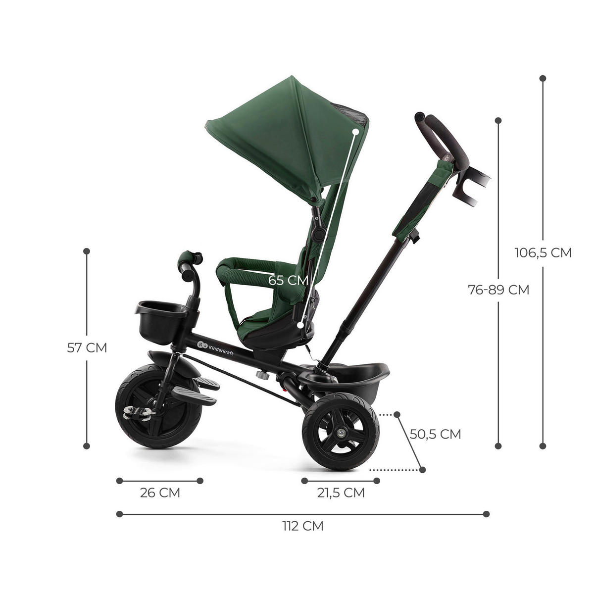 DREIRAD Aveo  - Grün, Basics, Kunststoff/Textil (112/106.5/50.5cm) - kinderkraft