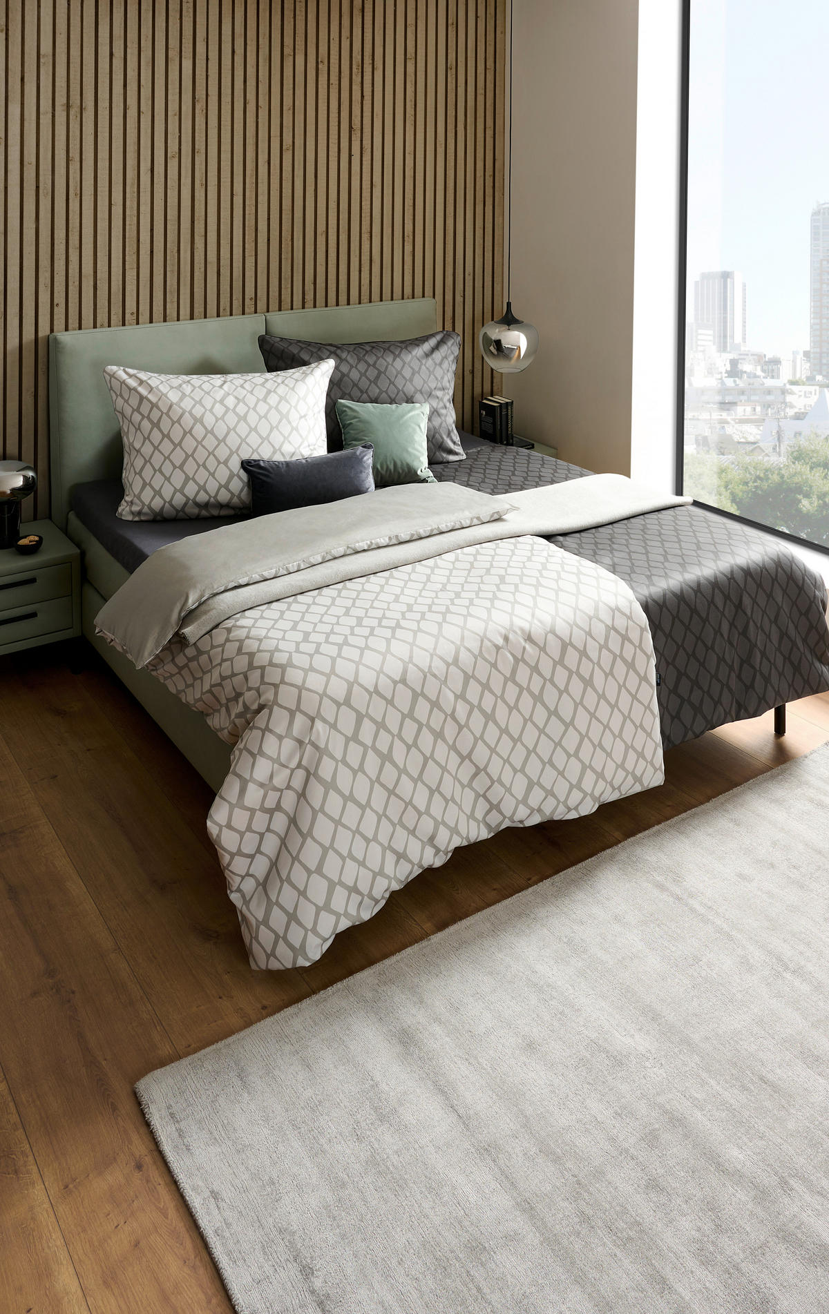 WENDEBETTWÄSCHE STRIPES DK Satin 140/200 cm  - Anthrazit, Design, Textil (140/200cm) - Dieter Knoll