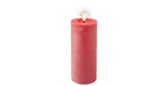 LED-KERZE 7/19 cm - Rot, Basics, Kunststoff/Paraffin (7/19cm) - Ambia Home