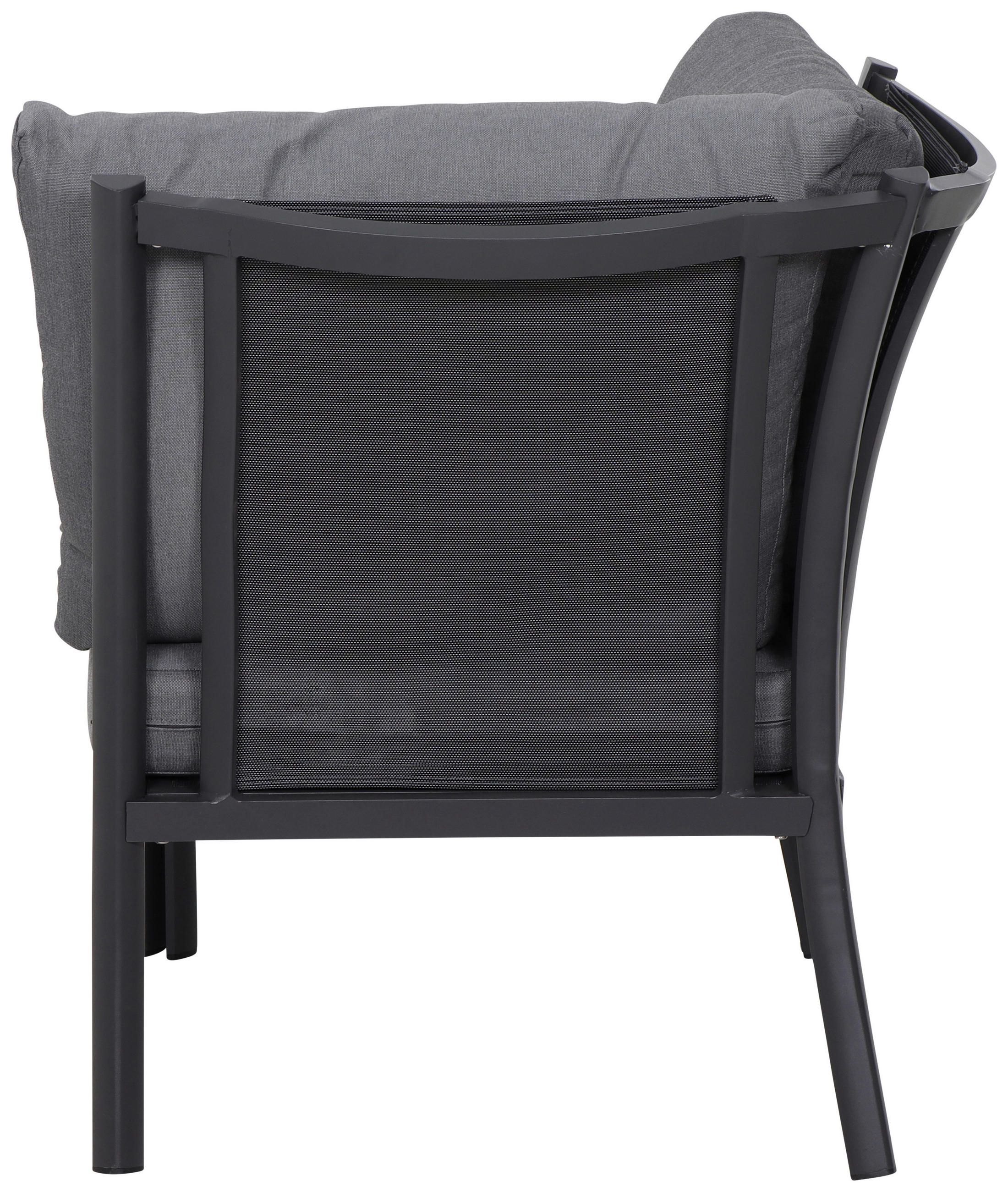LOUNGEGARNITUR Anthrazit, Teakfarben Teakholz Aluminium  - Anthrazit/Teakfarben, KONVENTIONELL, Holz/Kunststoff - Siena Garden