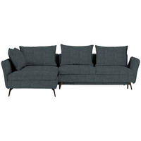 ECKSOFA in Webstoff Türkis  - Türkis/Schwarz, Design, Textil/Metall (182/280cm) - Carryhome