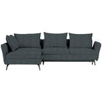 ECKSOFA in Webstoff Türkis  - Türkis/Schwarz, Design, Textil/Metall (182/280cm) - Carryhome