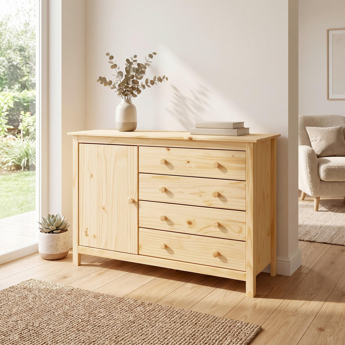 BYRÅ 120/80/40 cm  - naturfärgad, Natur, trä (120/80/40cm) - Livetastic